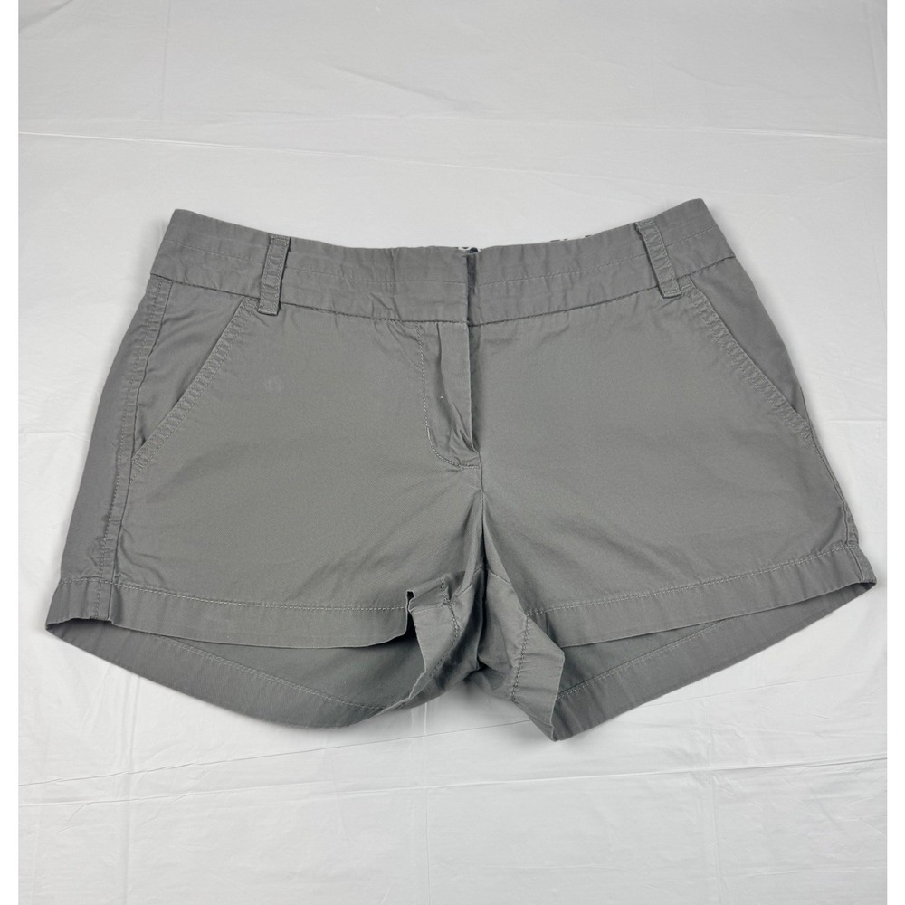 J.Crew Chino Broken-In Shorts Gray 100% Cotton Size 2 Style 36234 Summer Casual